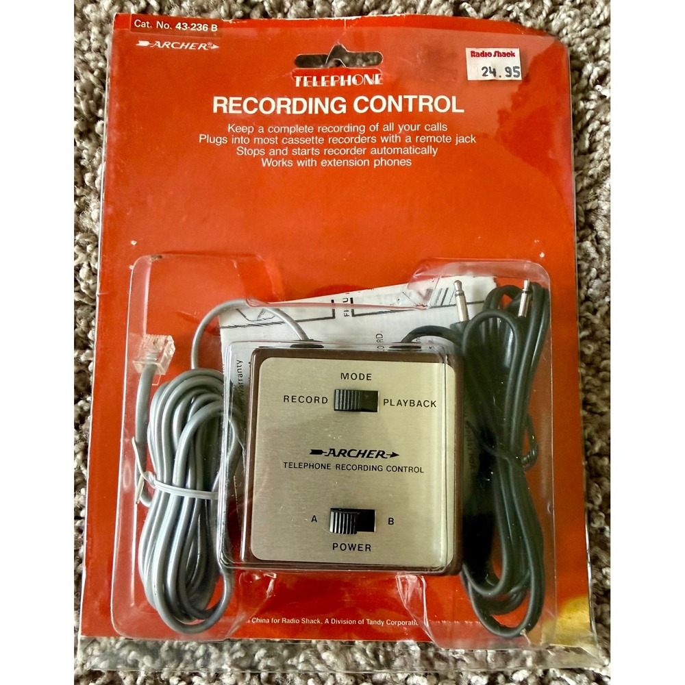 Archer Telephone Recording Control 43-236 B Radio Shack Vintage New but UNSEALED